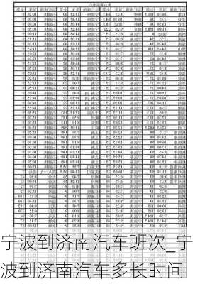 寧波到濟南汽車班次_寧波到濟南汽車多長時間