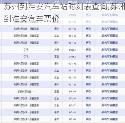 蘇州到淮安汽車站時(shí)刻表查詢,蘇州到淮安汽車票價(jià)