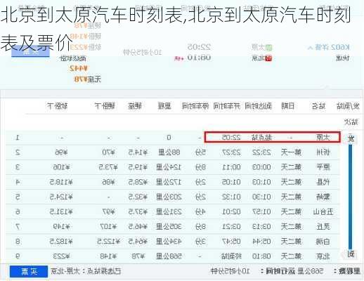 北京到太原汽車時(shí)刻表,北京到太原汽車時(shí)刻表及票價(jià)
