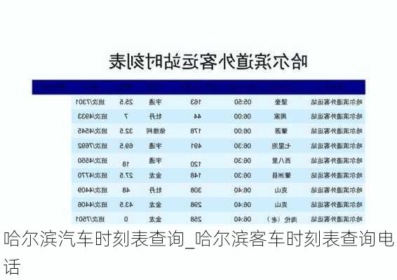 哈爾濱汽車時刻表查詢_哈爾濱客車時刻表查詢電話