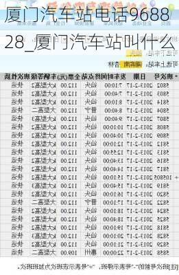 廈門汽車站電話968828_廈門汽車站叫什么