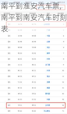 南平到淮安汽車票,南平到南安汽車時(shí)刻表
