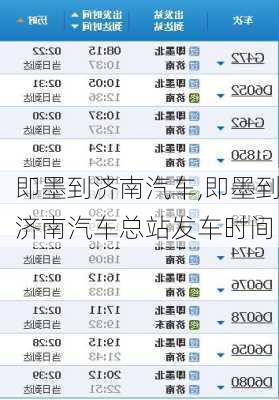 即墨到濟(jì)南汽車,即墨到濟(jì)南汽車總站發(fā)車時間