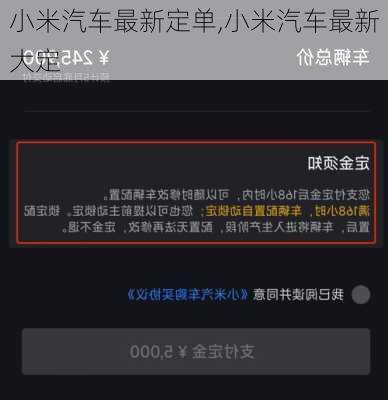 小米汽車最新定單,小米汽車最新大定