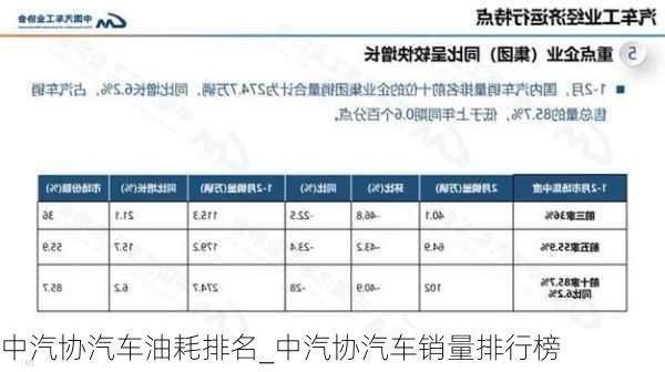 中汽協(xié)汽車油耗排名_中汽協(xié)汽車銷量排行榜