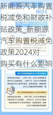 新能源汽車購置稅減免和財政補貼政策_新能源汽車購置稅減免政策2024對購買有什么影響