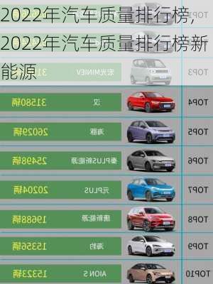 2022年汽車質量排行榜,2022年汽車質量排行榜新能源