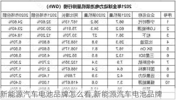 新能源汽車電池品牌怎么看,新能源汽車電池品牌