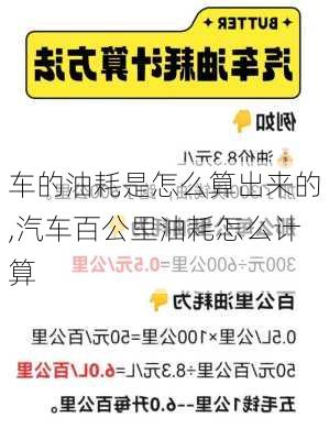 車的油耗是怎么算出來的,汽車百公里油耗怎么計算