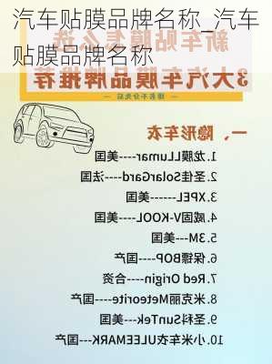 汽車貼膜品牌名稱_汽車貼膜品牌名稱