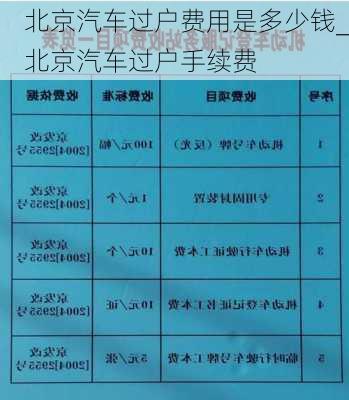 北京汽車過戶費(fèi)用是多少錢_北京汽車過戶手續(xù)費(fèi)