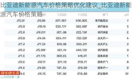 比亞迪新能源汽車價格策略優(yōu)化建議_比亞迪新能源汽車價格策略