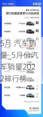 5月 汽車銷量_5月份汽車銷量2022排行榜