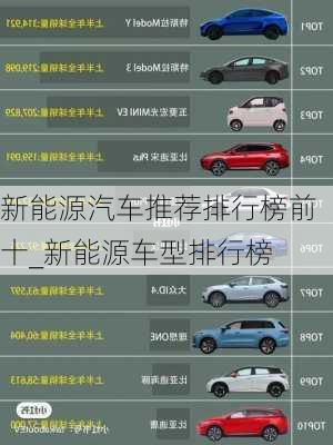 新能源汽車推薦排行榜前十_新能源車型排行榜