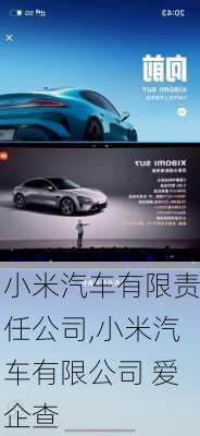 小米汽車有限責(zé)任公司,小米汽車有限公司 愛企查