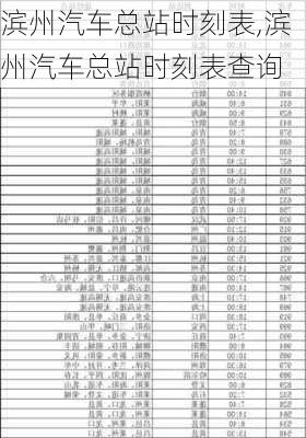 濱州汽車總站時(shí)刻表,濱州汽車總站時(shí)刻表查詢