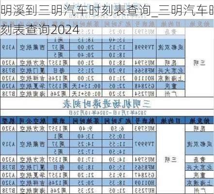 明溪到三明汽車時刻表查詢_三明汽車時刻表查詢2024