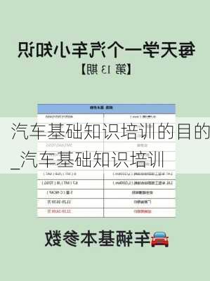 汽車基礎知識培訓的目的_汽車基礎知識培訓