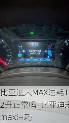 比亞迪宋MAX油耗12升正常嗎_比亞迪宋max油耗