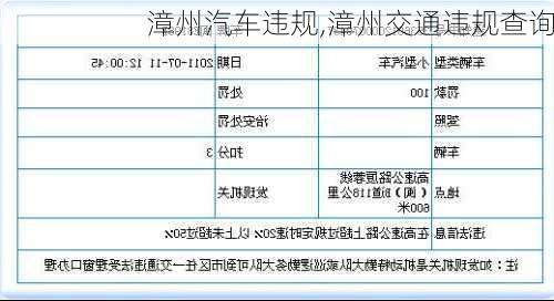 漳州汽車違規(guī),漳州交通違規(guī)查詢