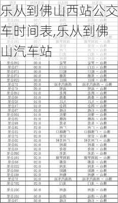 樂從到佛山西站公交車時間表,樂從到佛山汽車站