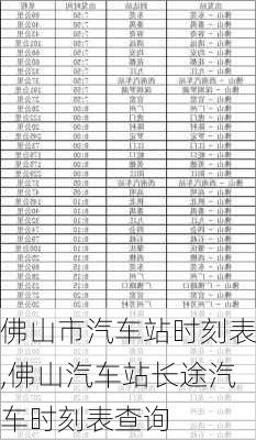 佛山市汽車站時(shí)刻表,佛山汽車站長途汽車時(shí)刻表查詢