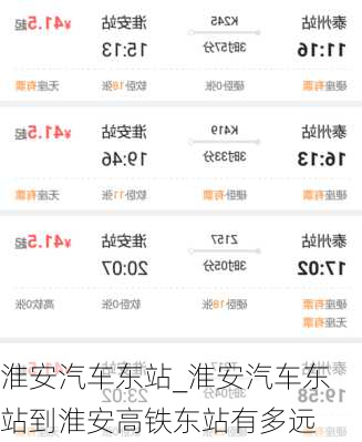 淮安汽車東站_淮安汽車東站到淮安高鐵東站有多遠