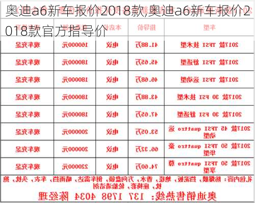 奧迪a6新車報價2018款,奧迪a6新車報價2018款官方指導(dǎo)價