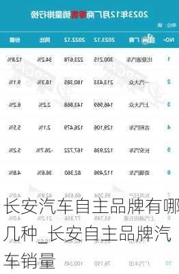 長安汽車自主品牌有哪幾種_長安自主品牌汽車銷量