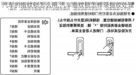 汽車的指紋鎖怎么用,汽車指紋鎖怎樣錄指紋處理