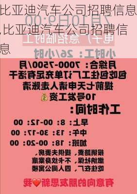 比亞迪汽車公司招聘信息,比亞迪汽車公司招聘信息