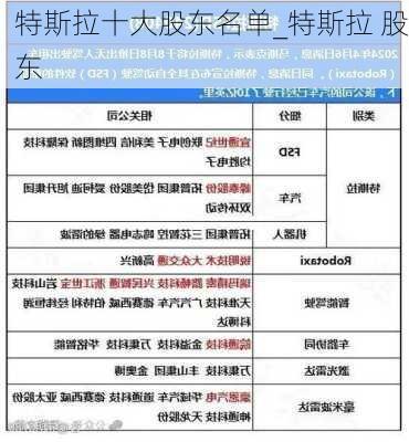 特斯拉十大股東名單_特斯拉 股東