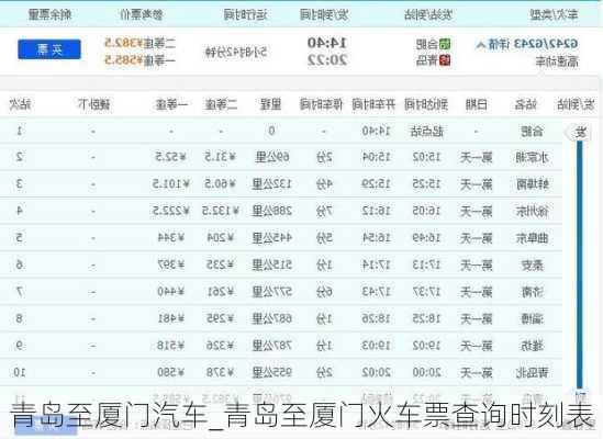 青島至廈門汽車_青島至廈門火車票查詢時(shí)刻表