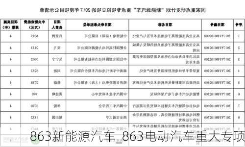 863新能源汽車_863電動汽車重大專項