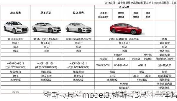 特斯拉尺寸model3,特斯拉3尺寸一樣嗎