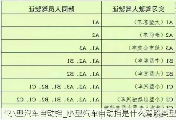 小型汽車自動擋_小型汽車自動擋是什么駕照類型