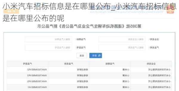小米汽車招標(biāo)信息是在哪里公布_小米汽車招標(biāo)信息是在哪里公布的呢