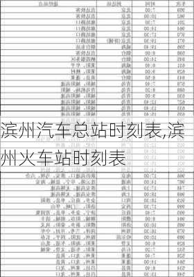 濱州汽車總站時(shí)刻表,濱州火車站時(shí)刻表