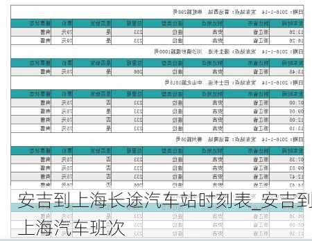 安吉到上海長途汽車站時刻表_安吉到上海汽車班次