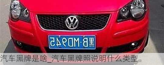 汽車黑牌是啥_汽車黑牌照說明什么類型