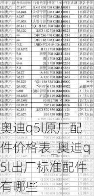 奧迪q5l原廠配件價(jià)格表_奧迪q5l出廠標(biāo)準(zhǔn)配件有哪些