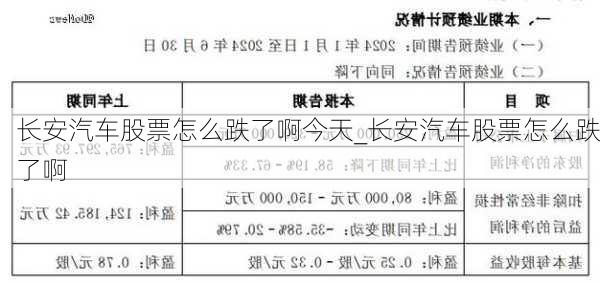 長安汽車股票怎么跌了啊今天_長安汽車股票怎么跌了啊