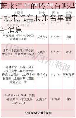 蔚來汽車的股東有哪些-蔚來汽車股東名單最新消息