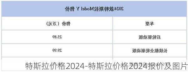 特斯拉價格2024-特斯拉價格2024報(bào)價及圖片