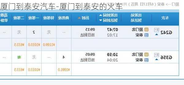 廈門到泰安汽車-廈門到泰安的火車