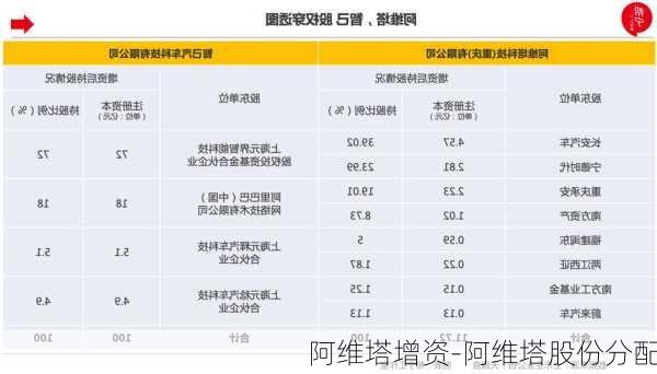 阿維塔增資-阿維塔股份分配