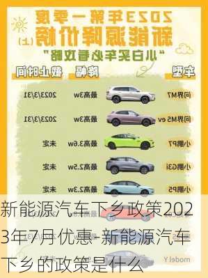 新能源汽車下鄉(xiāng)政策2023年7月優(yōu)惠-新能源汽車下鄉(xiāng)的政策是什么