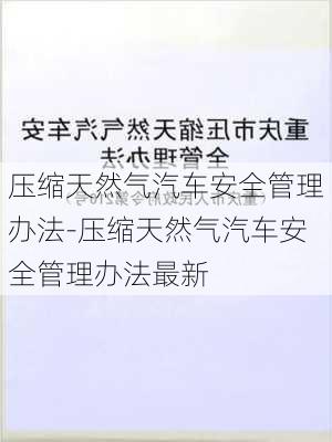 壓縮天然氣汽車安全管理辦法-壓縮天然氣汽車安全管理辦法最新