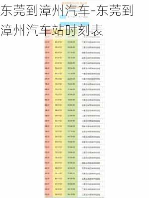 東莞到漳州汽車-東莞到漳州汽車站時刻表