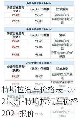 特斯拉汽車價格表2022最新-特斯拉汽車價格2021報(bào)價